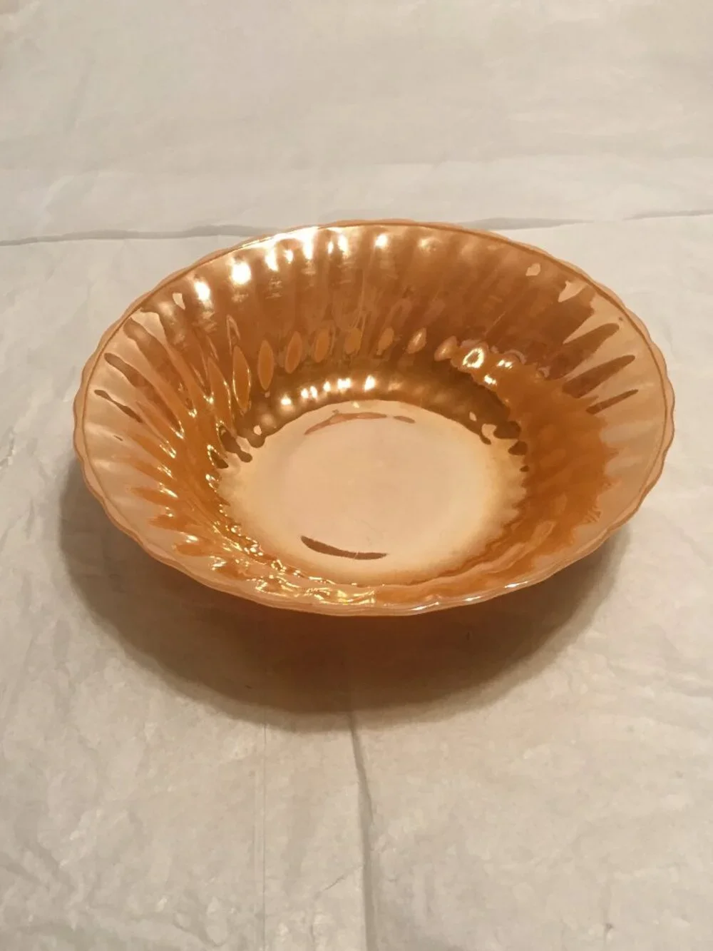 Vintage Fire-King mid-century modern Marigold 8 1/2-inch diameter bowl